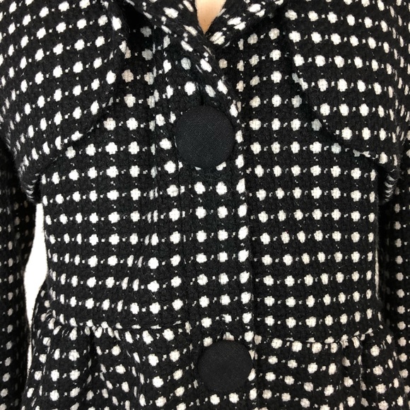 Hazel Anthropologie Coat Large Wool Jacket polka - Picture 2 of 8